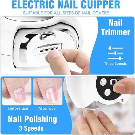 Electric Nail Clippers Rechargeable Automatic Trimmer Safe File Cutter