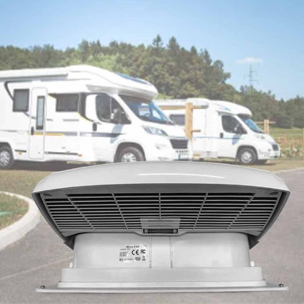Deluxe Power Lift Vent Hatch for Caravans/RVs: 12V Fan, Temperature Sensor & LED Accessory