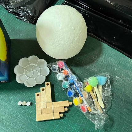 DIY 3D Moon Lamp Kit for Ages 3-12, Paint Your Own Cool Gift for Boys Girls