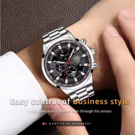 Men's Stainless Steel Watch Business Fashion with FREE Gift Bracelet