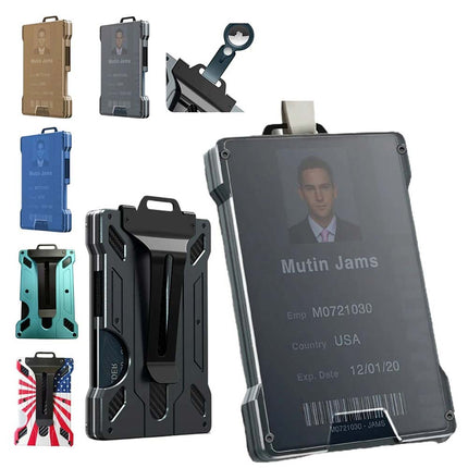 RFID Blocking Aluminum Card Holder Slim Wallet for Men with Money Clip