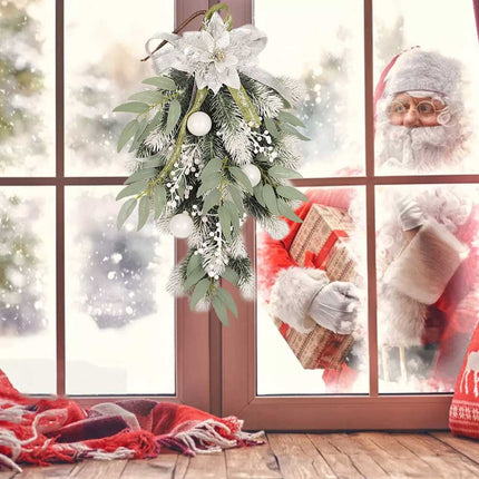 Christmas Door Wreath Xmas Wall Hanging Garland Flower Party Decor