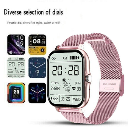 Bluetooth Smart Watch Pink Heart Rate Monitor for iPhone Android Men Women