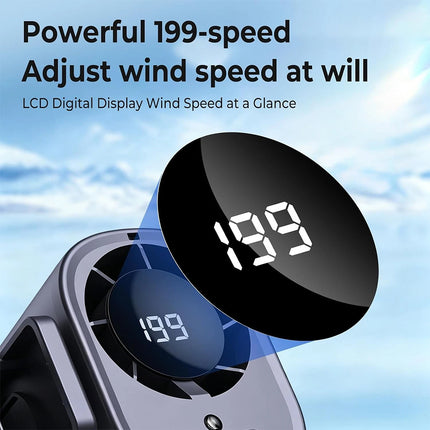 360° Rotating Car Clip-On Air Conditioner Fan with LED Display Cold Air