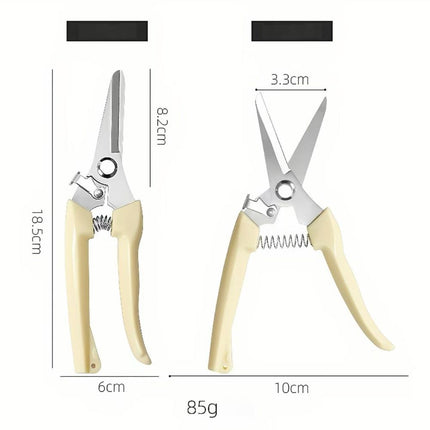 2-Piece Stainless Steel Garden Shears, Straight & Curved Blades