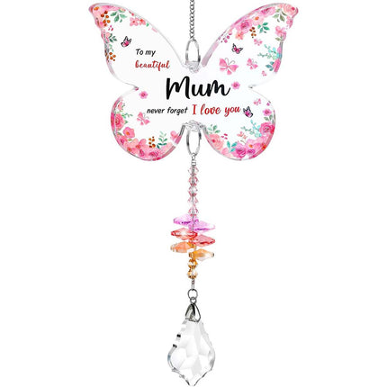 Mothers Day Unique Gift for Mum from Daughter Son, Butterfly Acrylic Suncatcher