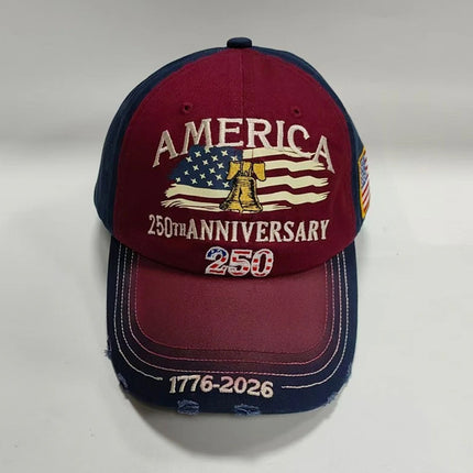 US 250th Anniversary Embroidered Baseball Cap 1776-2026 Gift for Dad