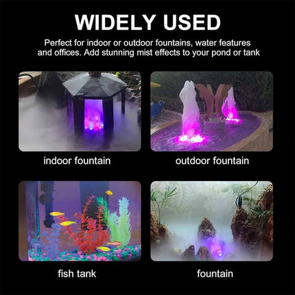 12 LED Fogger Mist Maker Fountain Mister Air Humidifier Fish Aquarium Rockery