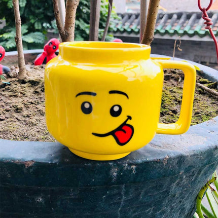 Funny Ceramic Smile Face Block Mug Cartoon Coffee Tea 250ml