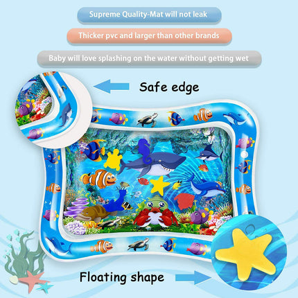 Inflatable Water Play Mat Sea World Tummy Time Fun Toddler Infant