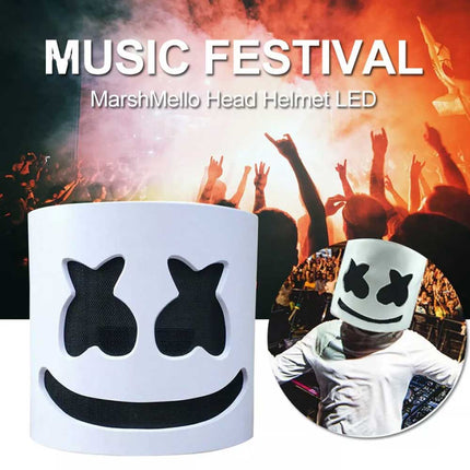 Marshmello DJ Mask Helmet Cosplay, Music Party Costume Bar Mask