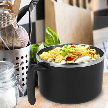 1200ml Microwaveable Ramen Bowl Black Large Capacity Instant Noodle Cooker