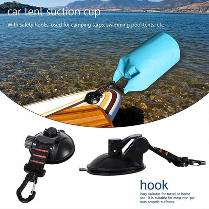 4 Pack Suction Cup Securing Hooks Tie Down Tarp Car Awning Camping