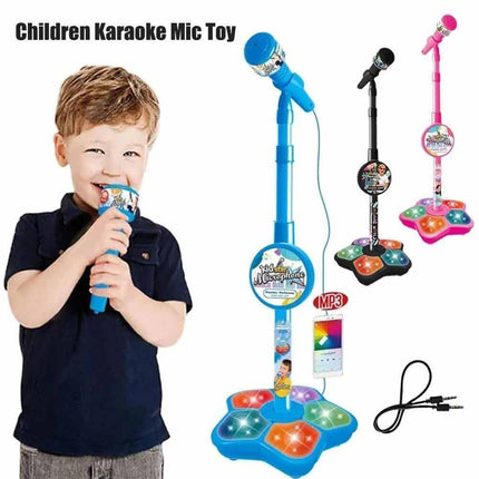 Microphone Stand Set Karaoke Toy Music Instrument Song Birthday Gift