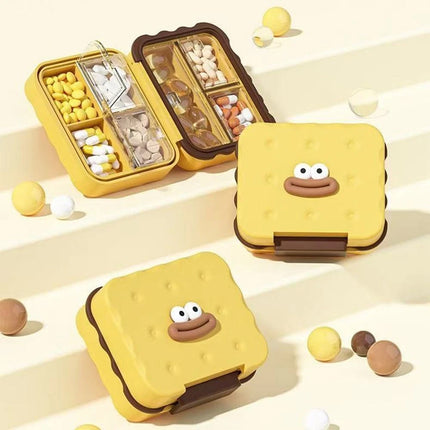 7 Compartment Cute Pill Box, Waterproof Mini Pill Case for Damp-Proof Travel