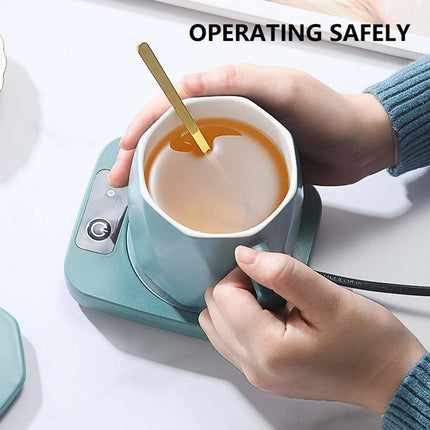 Portable 16W Electric Mug Warmer Coffee Cup Heating Coaster Home Office