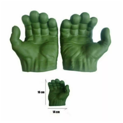 Green Monster Smash Hands Pair Cosplay Soft Gloves Party Toy