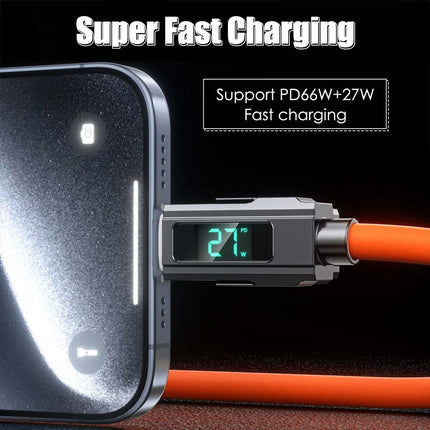 4-in-1 USB C Cable with Digital Display, 100W PD Fast Charging for iPhone & Android