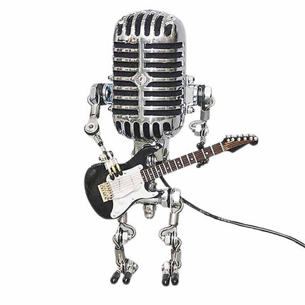 Microphone Robot Lamp with Guitar Lights for Table Desktop Decor USB