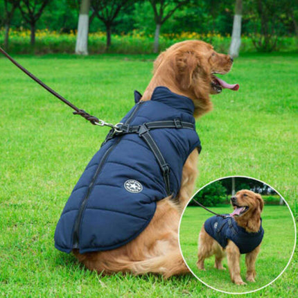 Waterproof Winter Dog Jacket with Harness, Breathable Sizes S-L