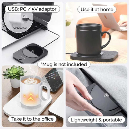 Smart USB Mug Warmer 3-Level Heating Pad for Coffee Tea Milk