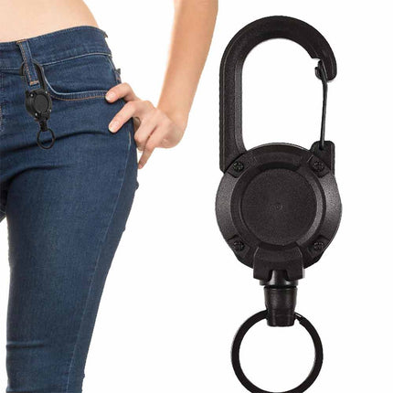 Retractable Badge Holder Keychain Heavy Duty Portable Climbing Equipment