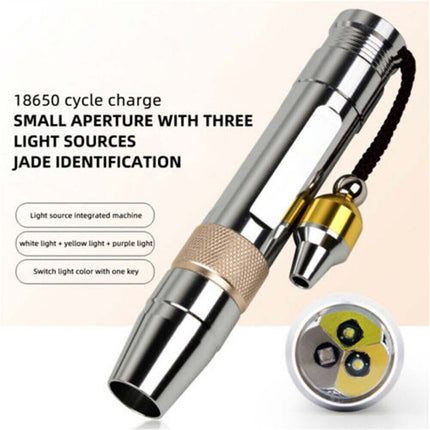 UV LED Torch Set 365 395NM Ultraviolet Light Jade Gem Inspection Lamp