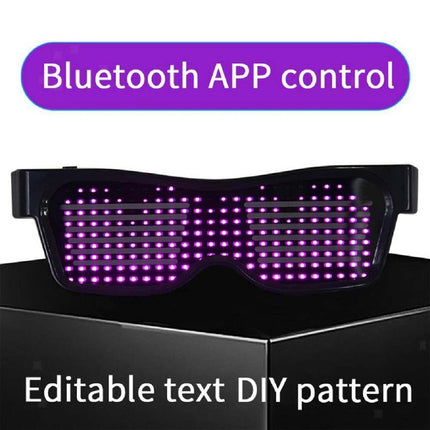 LED Bluetooth Glasses APP Programmable Text for Raves DJ EDM Events