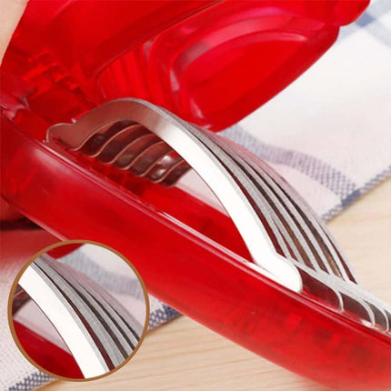 Stainless Steel Strawberry Slicer Tool with Blade, Kitchen Fruit Cutter
