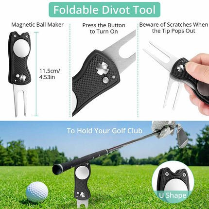 Golf Club Groove Cleaner Brush Set with Towel – Essential Accessory Gift