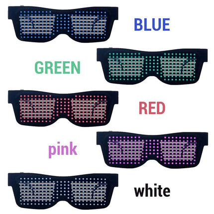 LED Bluetooth Glasses APP Programmable Text for Raves DJ EDM Events