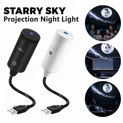Car Home Galaxy Star Projection Lamp 360° Rotate USB Atmosphere Light