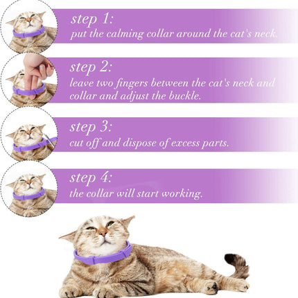 3 Pack Calming Collar for Cats Natural Lavender Pheromone Cat Calming Collars