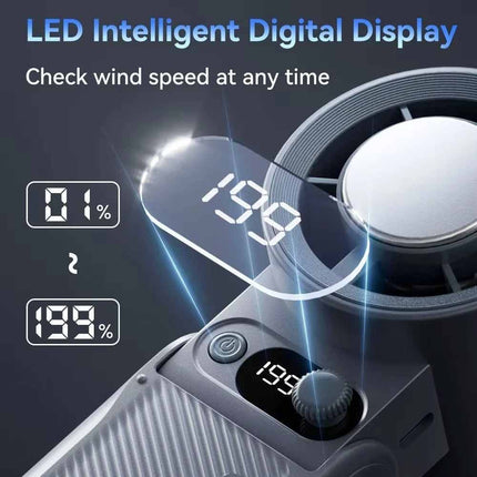 Portable Handheld Turbo Fan 6000mAh USB Rechargeable Adjustable Airflow