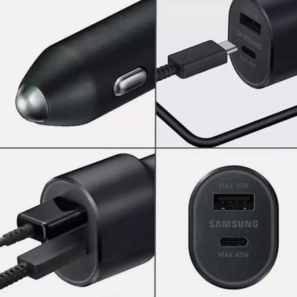 60W Dual Car Charger 45W+15W USB-C & USB-A Super Fast Charging