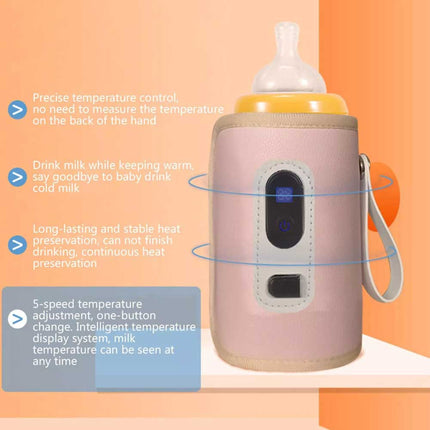 Portable USB Baby Milk Bottle Warmer for Car Heating Travel Bag
