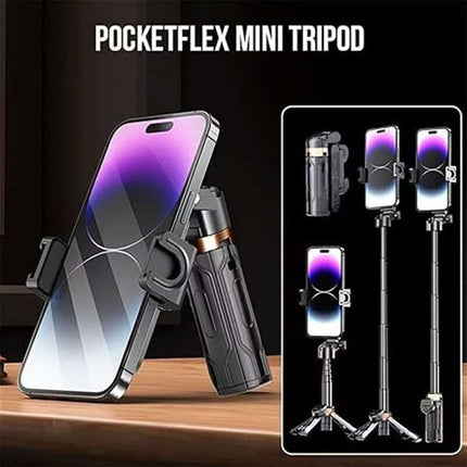 Travel Mini Selfie Stick & 4-Leg Floor Stand, Universal Phone Mount
