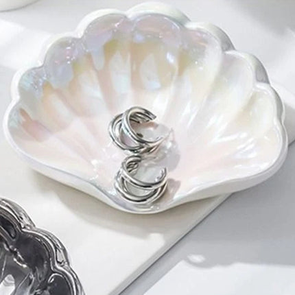 Creative Ceramic Seashell Soap Box, Draining Non-Slip Bathroom Soap Dish