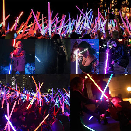 2 Pack LED Lightsaber Swords Colorful Flashing Light with Sound Toy