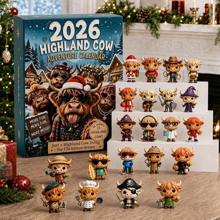 3D Highland Cow Advent Calendar 2026, 24 Days Christmas Countdown
