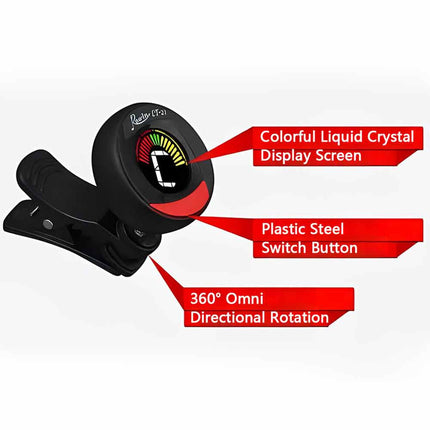 Clip On Guitar Tuner Chromatic Tuner for Acoustic Electric Bass Violin