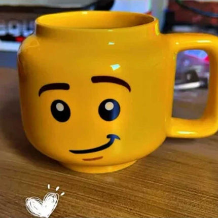Funny Ceramic Smile Face Block Mug Cartoon Coffee Tea 250ml