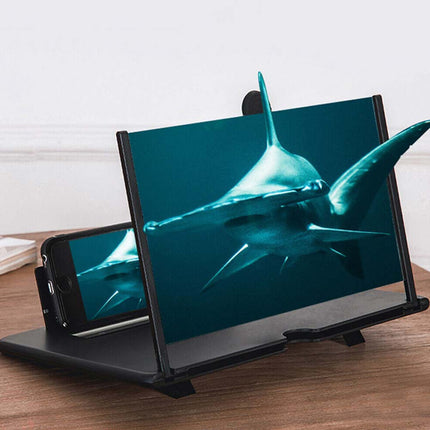 Folding 12 inch Screen Magnifier Stand, 3D Adjustable HD Phone Holder