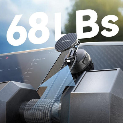 Foldable Magnetic Car Holder Strong Suction Cup Dashboard Mount Black