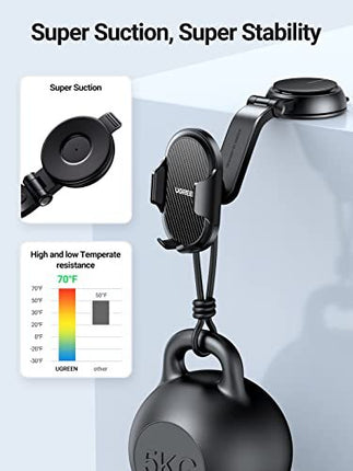 UGREEN Phone Car Mount with Dashboard Suction, Fits 4.7-7.2" Phones