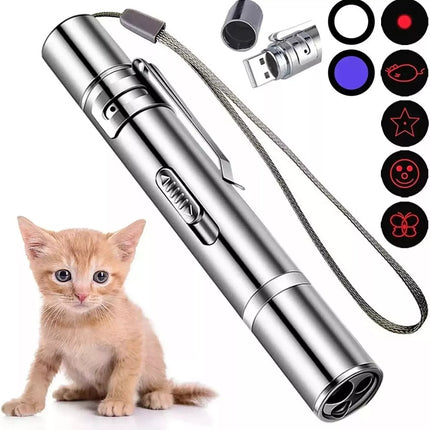 7 in 1 USB Rechargeable Laser Pointer UV Multi Beam Cat Dog Pet Toy