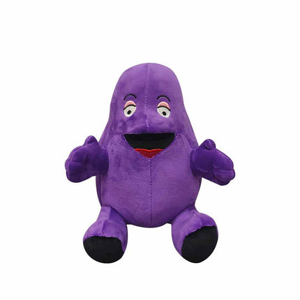 22cm Purple Eggplant Plush Doll with Yellow Hat, Cute Collectible Toy