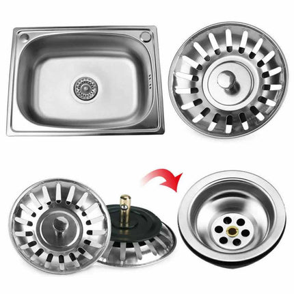2 Pack Stainless Steel Kitchen Sink Drain Strainer Waste Plug Stopper