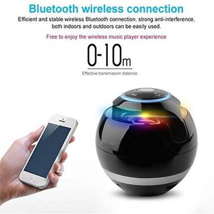 Portable Bluetooth Sphere Speaker, Mini LED Light, Outdoor USB Rechargeable