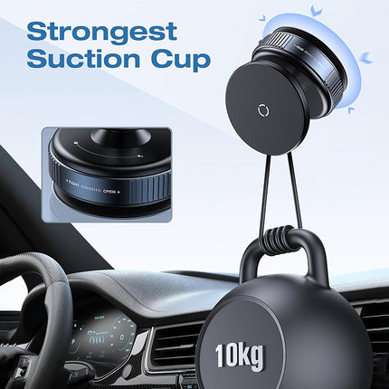 Electric Car Phone Holder Magnetic Vacuum Suction Cup 360° Rotation Mount